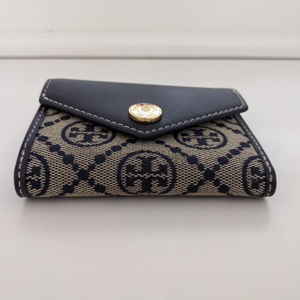 Tory Burch Black and Cream Wallet - Picture 2 of 14